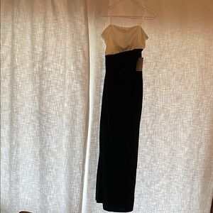 Lulu's Black and White Strapless Dress